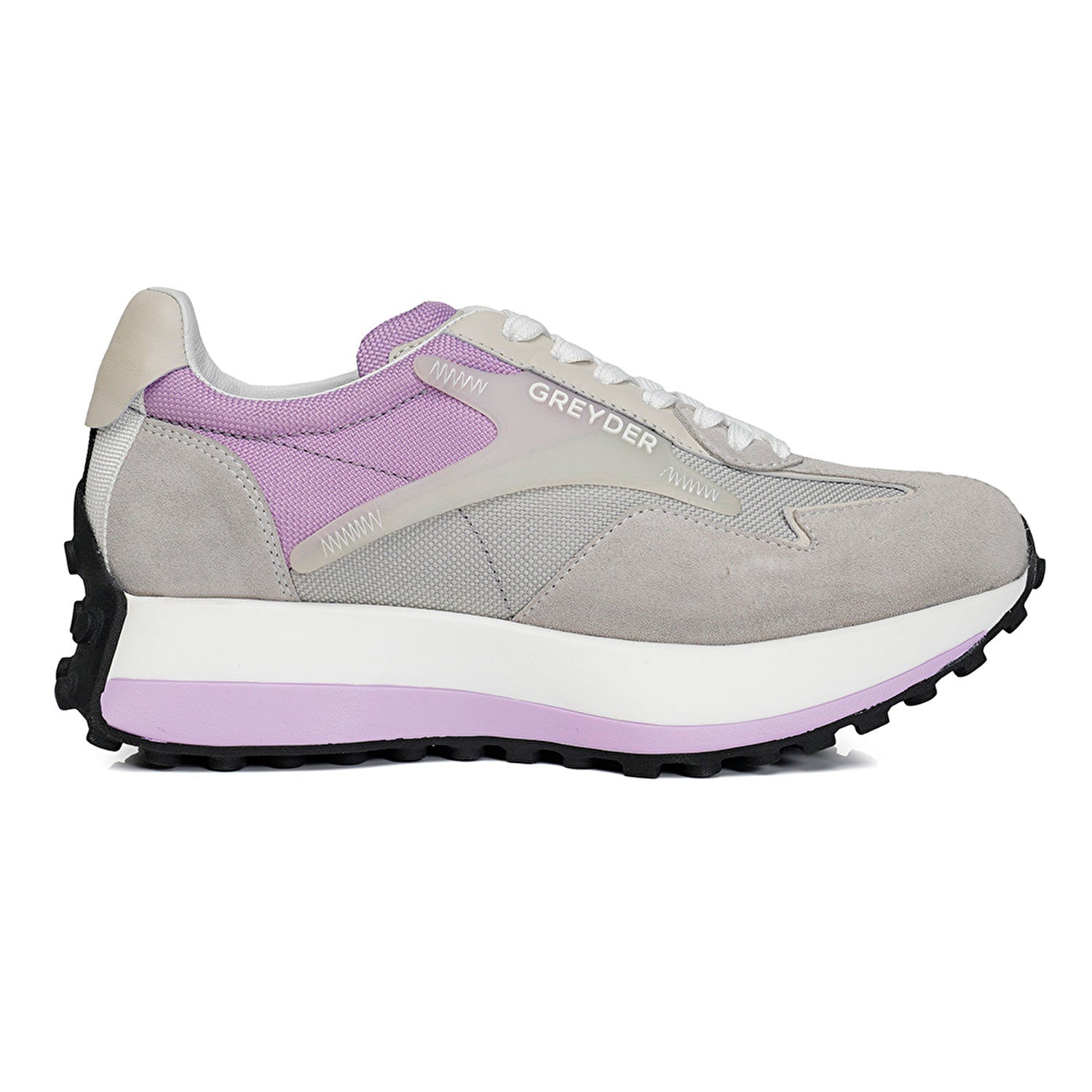 SwiftSleek Top-Leather Sneaker Gray Lilac