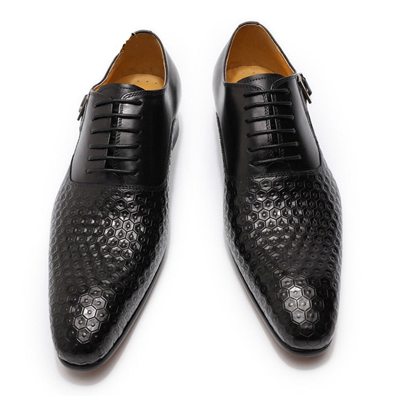 Luxury Genuine Leather Geometric Prints Shoes