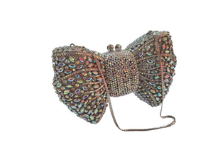 Sparkling Elegance Buterfly Clutch - Silver Crystals