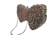 Sparkling Elegance Buterfly Clutch - Silver Crystals