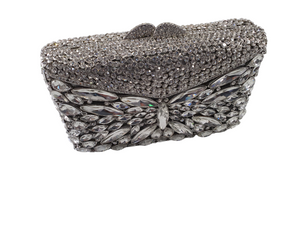 SHIMMER SPECTACLE ENVELOPE CLUTCH- SILVER