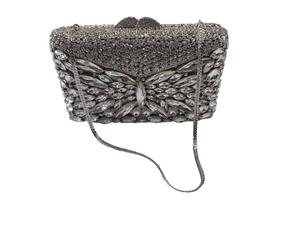 SHIMMER SPECTACLE ENVELOPE CLUTCH- SILVER