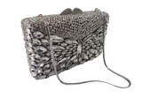 SHIMMER SPECTACLE ENVELOPE CLUTCH- SILVER