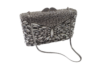 SHIMMER SPECTACLE ENVELOPE CLUTCH- SILVER