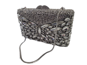 SHIMMER SPECTACLE ENVELOPE CLUTCH- SILVER