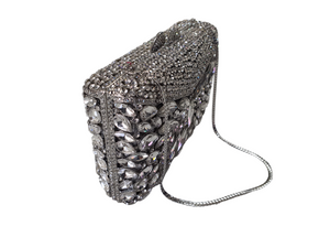 SHIMMER SPECTACLE ENVELOPE CLUTCH- SILVER