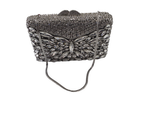 SHIMMER SPECTACLE ENVELOPE CLUTCH- SILVER