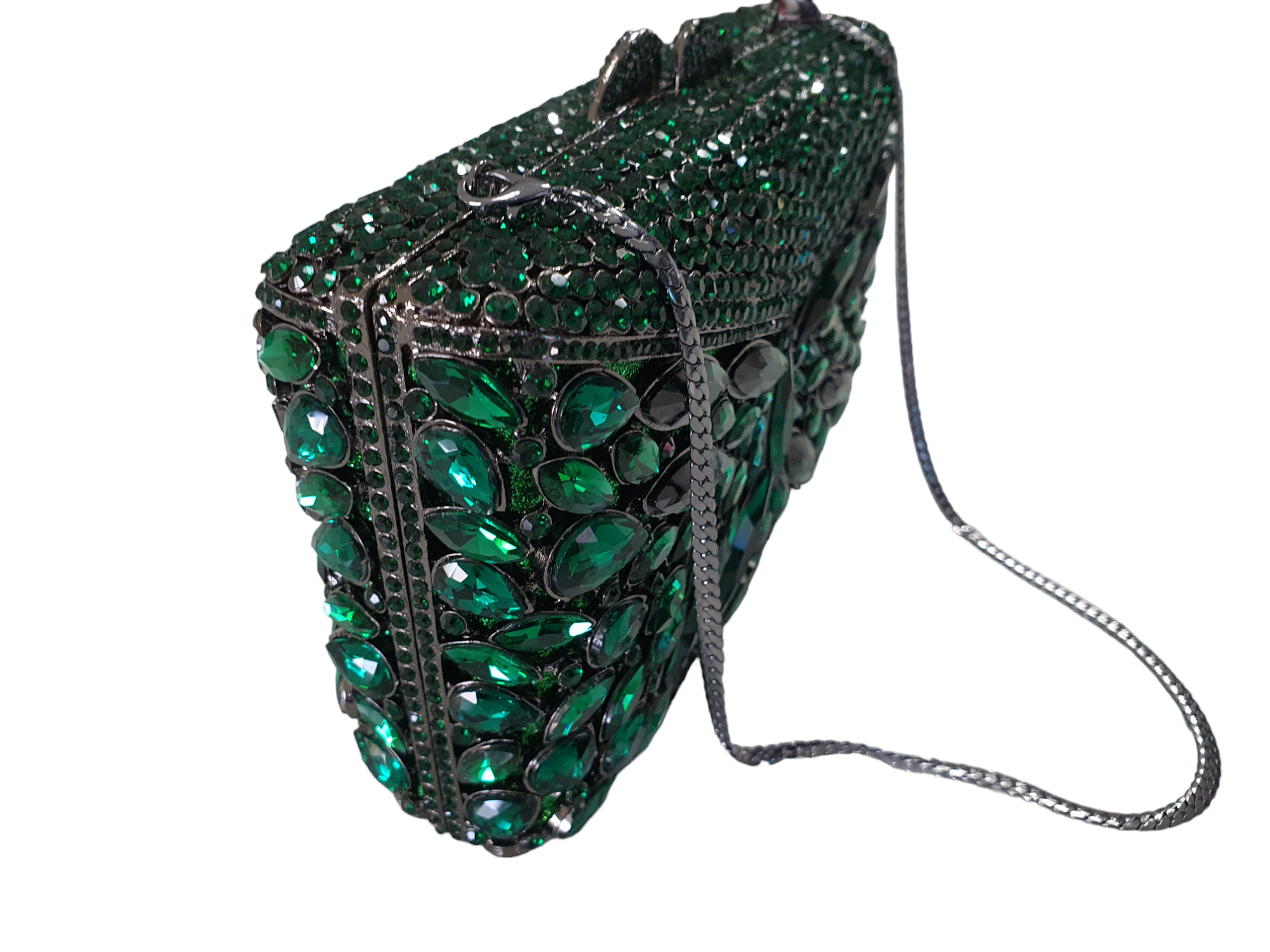 SHIMMER SPECTACLE ENVELOPE CLUTCH- GREEN