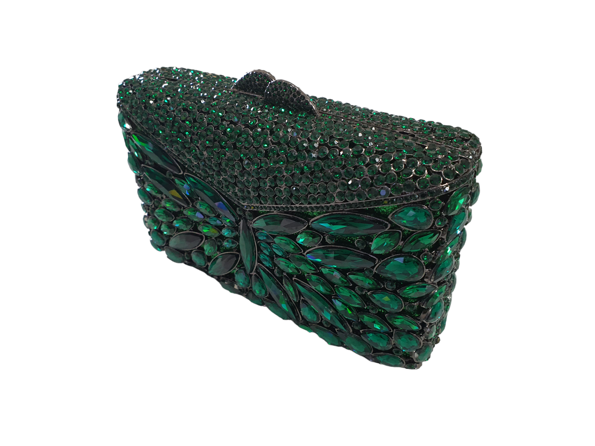 SHIMMER SPECTACLE ENVELOPE CLUTCH- GREEN