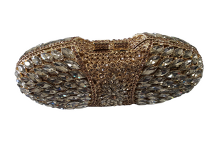 AZURE ALLURE CRYSTAL CLUTCH-GOLD