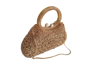 Sparkle Soiree Handheld Pouch Clutch in Gold