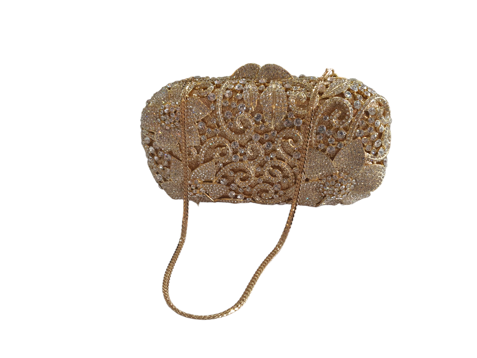 SPARKLEVAULT FLORAL PURSE- SILVER GOLD