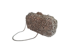 Sparklevault Floral Purse - Silver