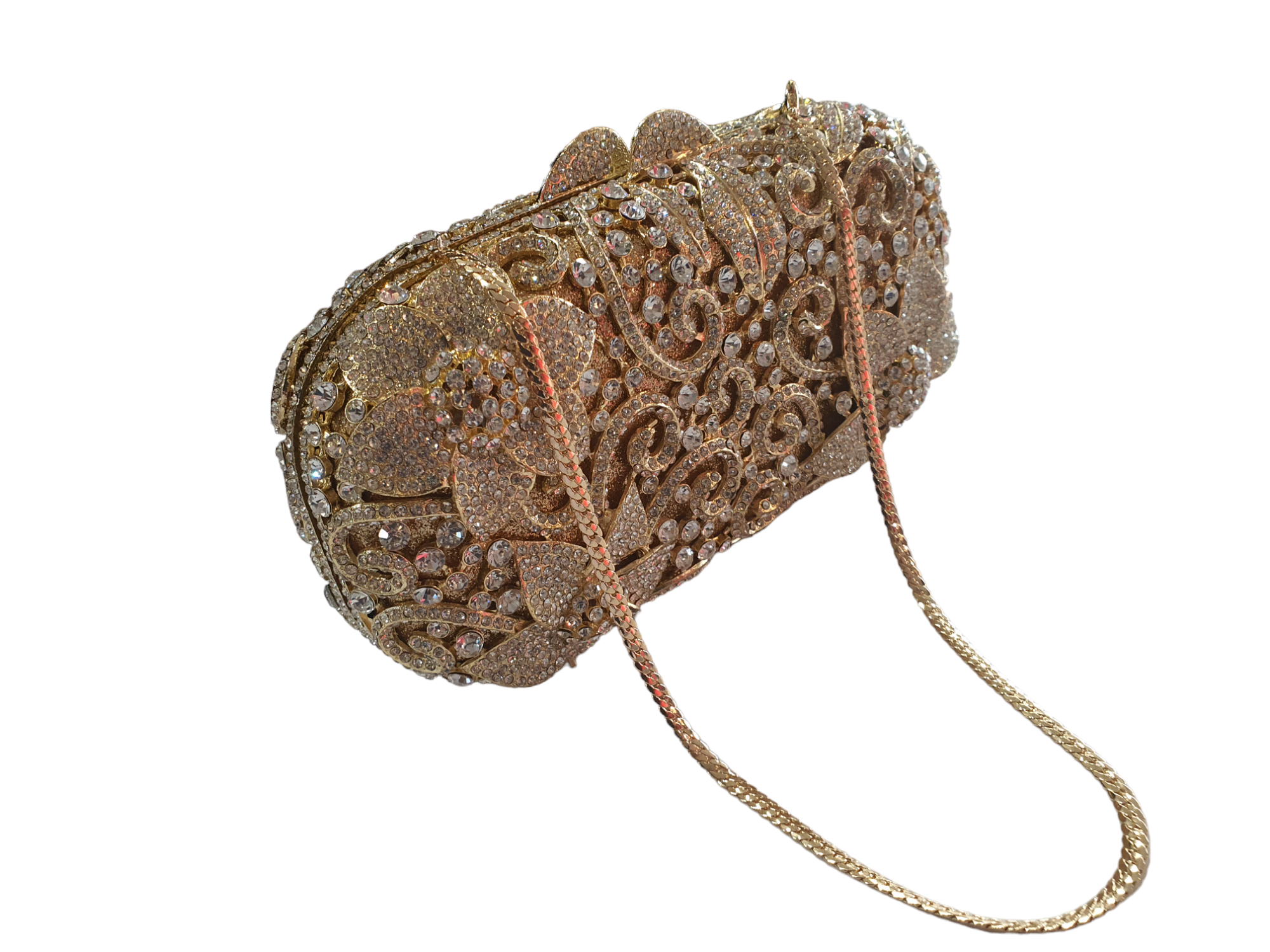 SPARKLEVAULT FLORAL PURSE- SILVER GOLD