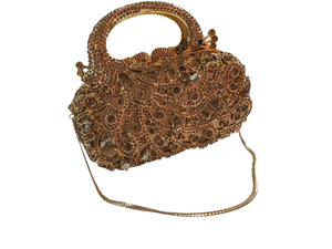 ARTSY JEWEL MINAUDIERE PURSE- GOLD