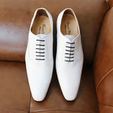 Men Oxford Lace Up Pointed Formal Shoes