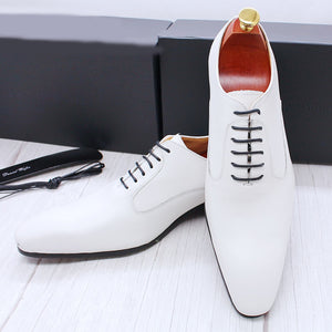 Men Oxford Lace Up Pointed Formal Shoes