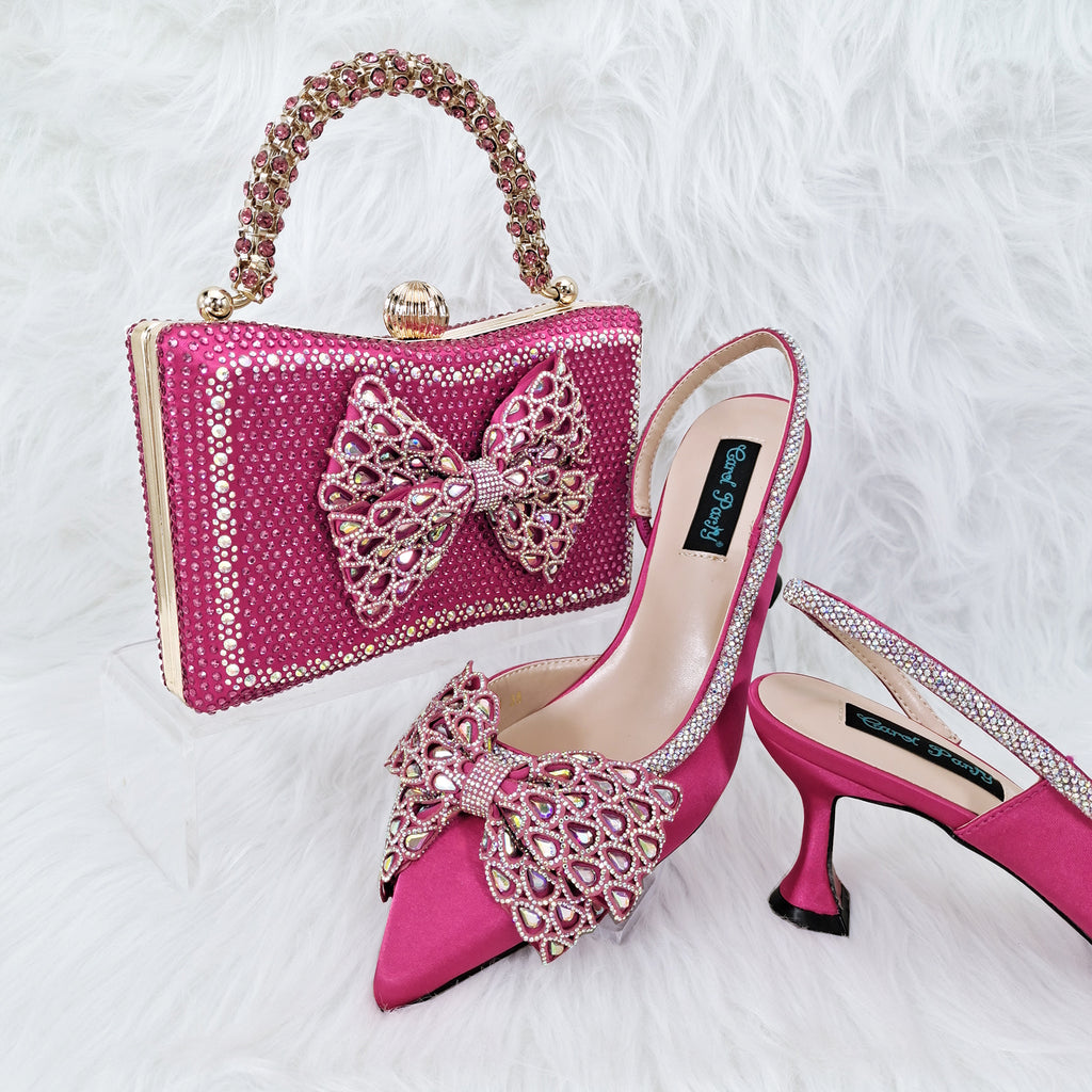 Fashion Pointed Heels Italian Bag and Shoe Set