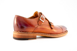 0878 Double Monk Artisanal Leather Dress Shoes. Handmade. Handcrafted In Italy