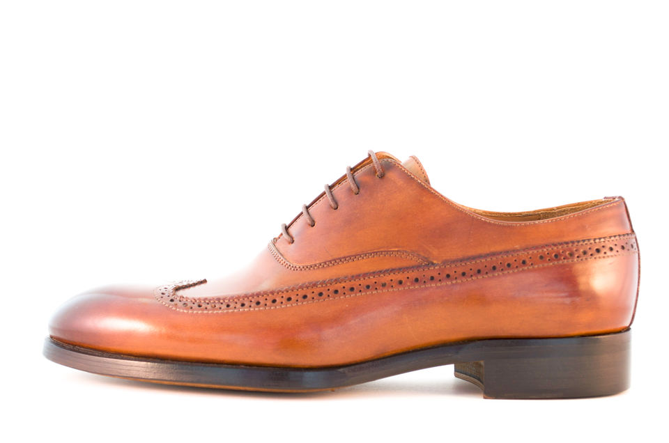 0887 Oxford Artisanal Leather Dress Shoes. Handmade. Handcrafted In Italy