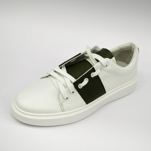 LEATHER WHITE FASHION SNEAKERS- MADE IN ITALY WITH GENUINE LEATHER