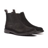 High Italian quality elegant walking style shoes suede genuine leather black boots for men