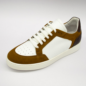 SUEDE TOBACCO FASHION SNEAKERS - MADE IN ITALY WITH GENUINE LEATHER