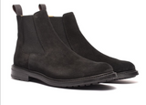 High Italian quality elegant walking style shoes suede genuine leather black boots for men