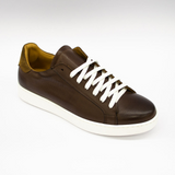 REAL PREMIUM LEATHER FASHION SNEAKERS (ANIL BROWN MICROFORATO + CAM. TABACCO.)- MADE IN ITALY.