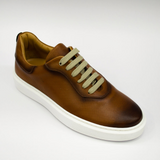 REAL PREMIUM LEATHER FASHION SNEAKERS (CRUST LEGNO MICROFORATO FONDO ULTRA)-MADE IN ITALY