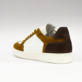 SUEDE TOBACCO FASHION SNEAKERS - MADE IN ITALY WITH GENUINE LEATHER