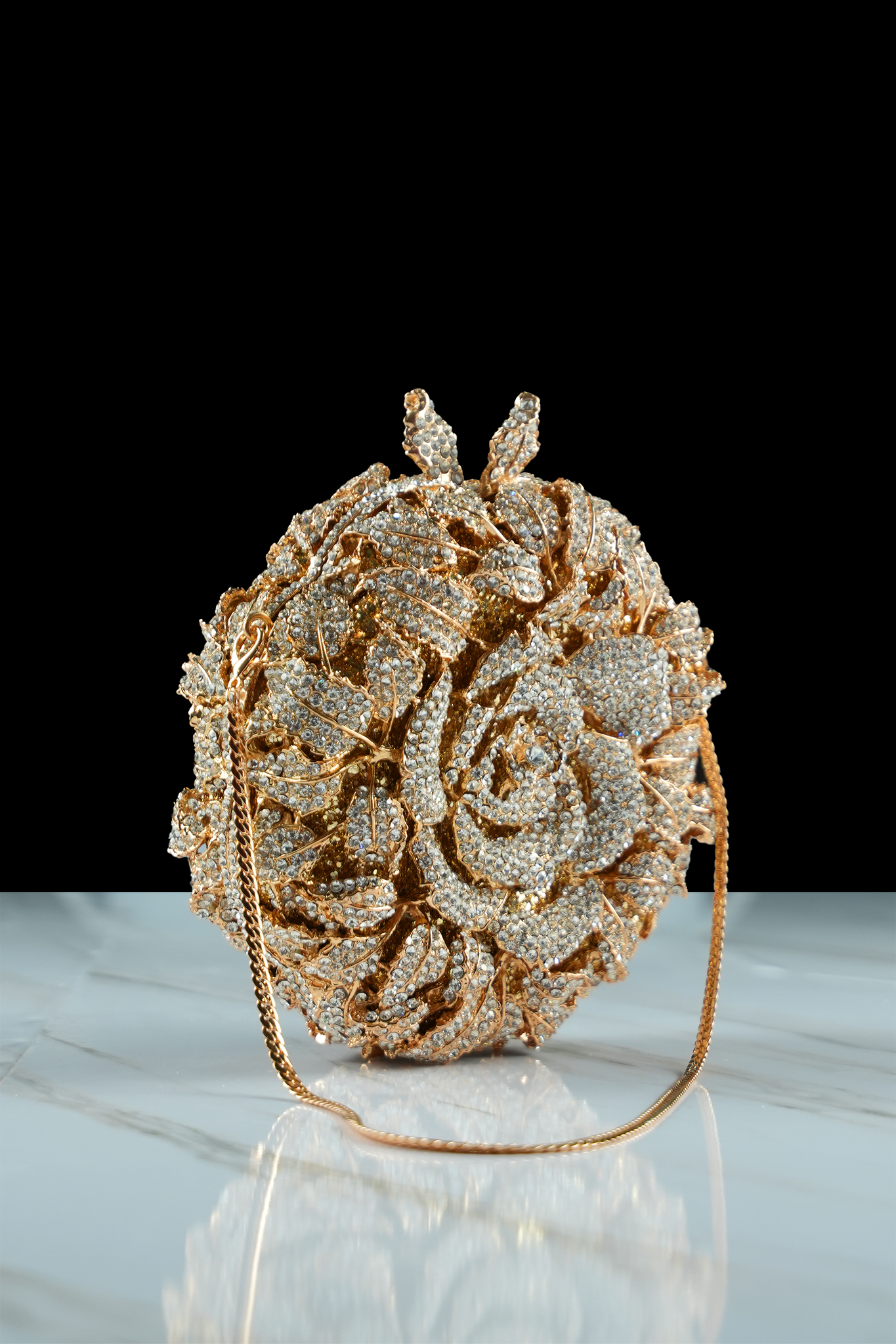 Cecilia Rose and Diamonds Clutch Bag - Gold