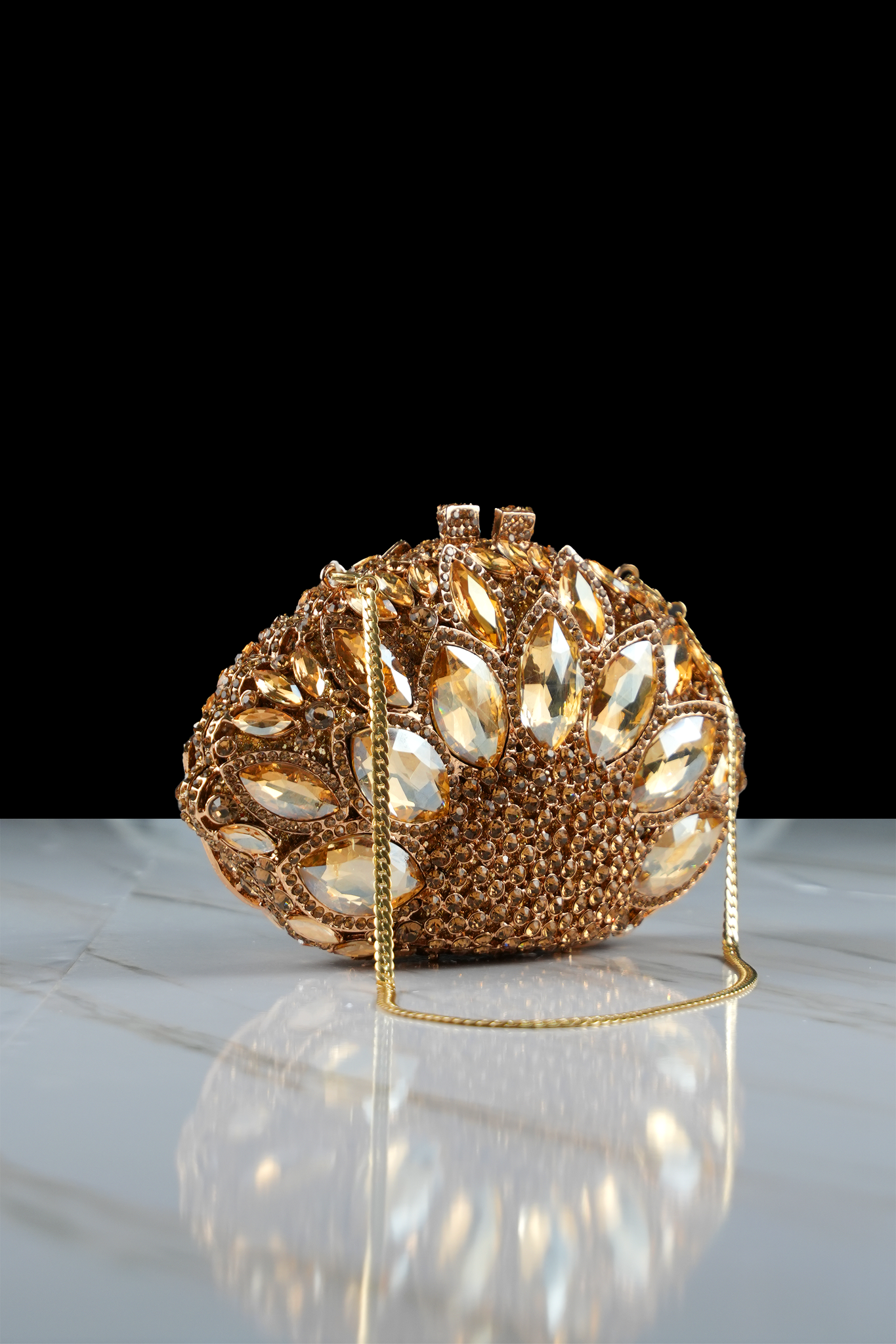 Colette Diamond Encrusted Clutch Bag - Gold