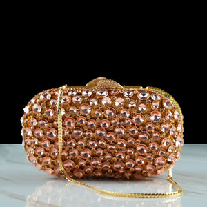 GLITZ GLAMOUR ROSE- GOLD CLUTCH