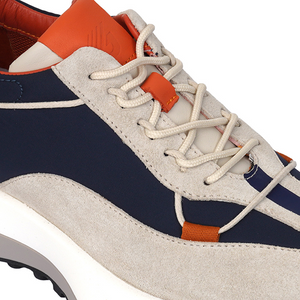 RoyalStep Top Leather Sneaker- Bone-Navy