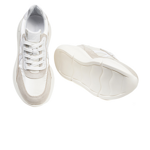 Stylish High Heeled Sneaker Bone