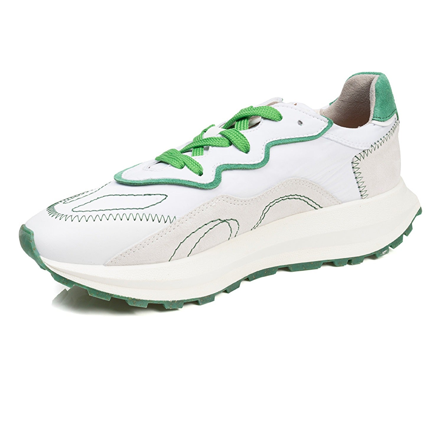 ClassicStride Genuine Leather Sports Sneakers 3Y1SA20040 White Green