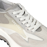 SwiftSleek Top-Leather Sneaker Beige Orange