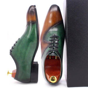 Brown Green Wedding Office Formal Oxford Shoes