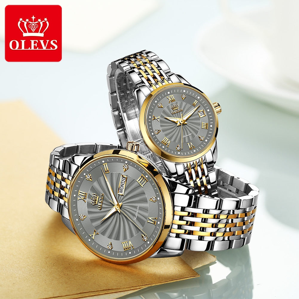 OLEVS Waterproof Couple Luxury Watches