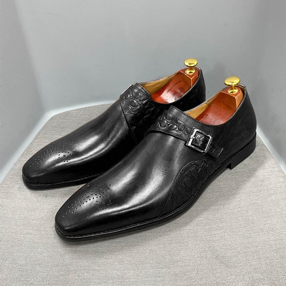 Genuine Leather Monk StrapShoes For Men