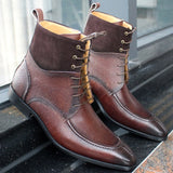 Luxury Brand Mens Genuine Leather Ankle Boots