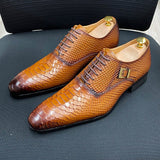 Oxford Snake Print Men's Dress Shoe