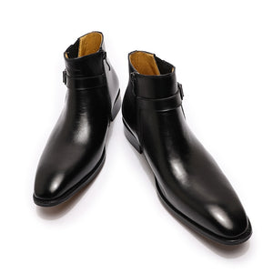 High-Grade Zipper Buckle Strap Chelsea Boot
