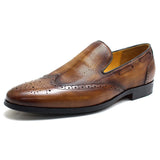Luxury Mens Loafers Genuine Leather Slip on Office Wedding Dress Shoes