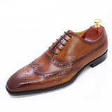 Genuine Leather Wingtip Oxfords Office Business Formal Shoes