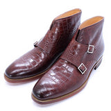 Slip On Double Monk Ankle Boots