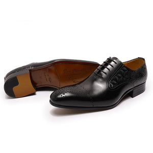 Men's Real Leather Oxfords Luxury Italian Male Handmade Dress Shoes