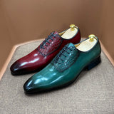 Oxford Genuine Cow Leather Pointed Toe Lace Up Men Shoes