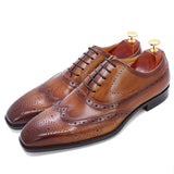 Genuine Leather Wingtip Oxfords Office Business Formal Shoes